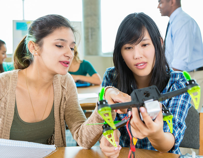 Students build device during class