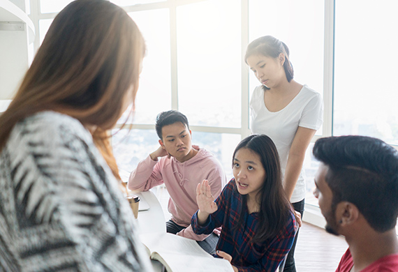 Classroom is filled with diverse group of students