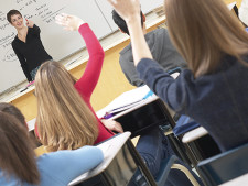 Teacher showing how to get students to participate in class discussions