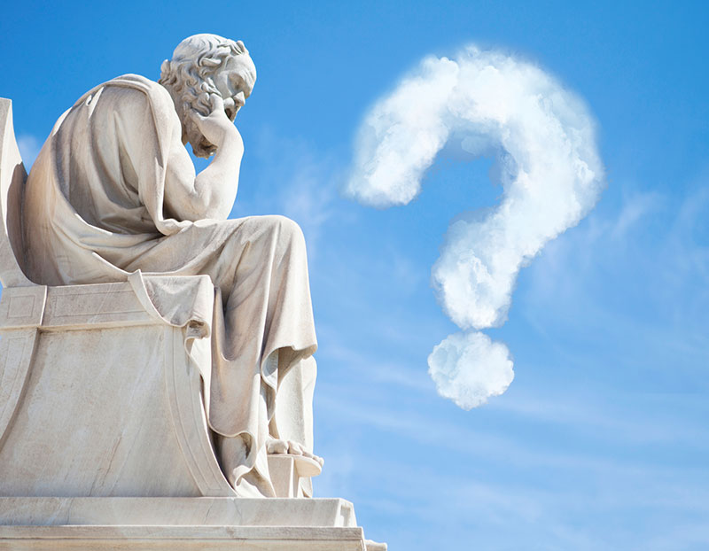 Socrates statue for socratic questioning