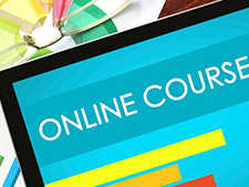 "Online course" displayed on computer screen