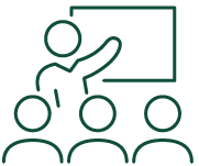 icon of a presenter with a small group