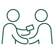 icon of two people exchanging business cards