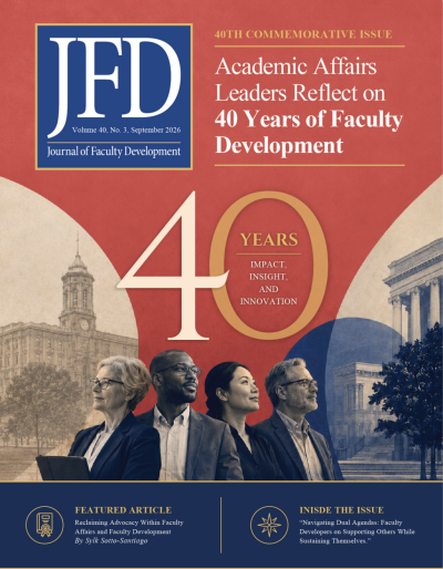 Journal of Faculty Development, Sept. 2026 Cover